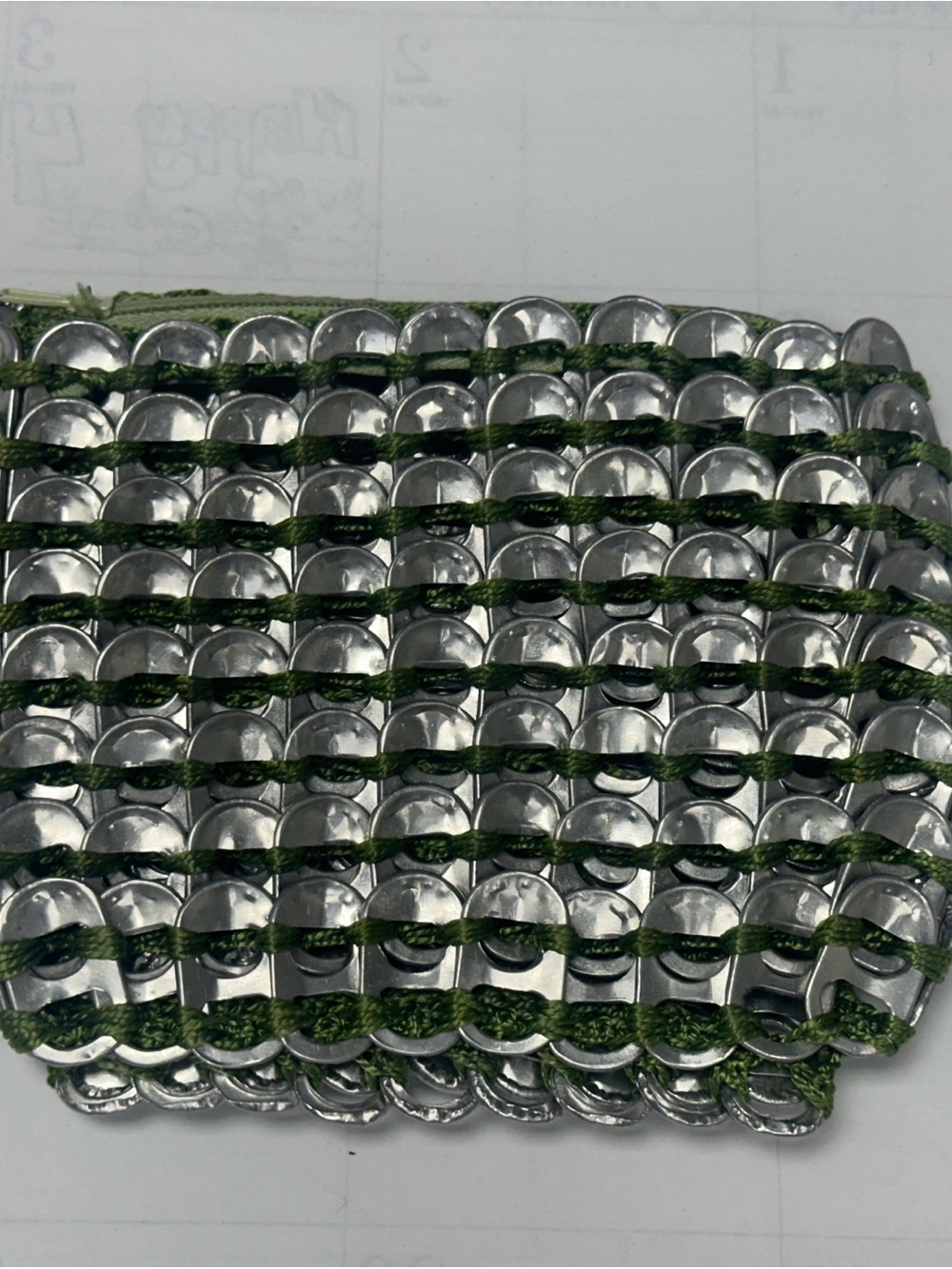 Handcrafted Recycled Coin Purse ~ Woven Pop Top Tabs Pop Art Zipper Closure